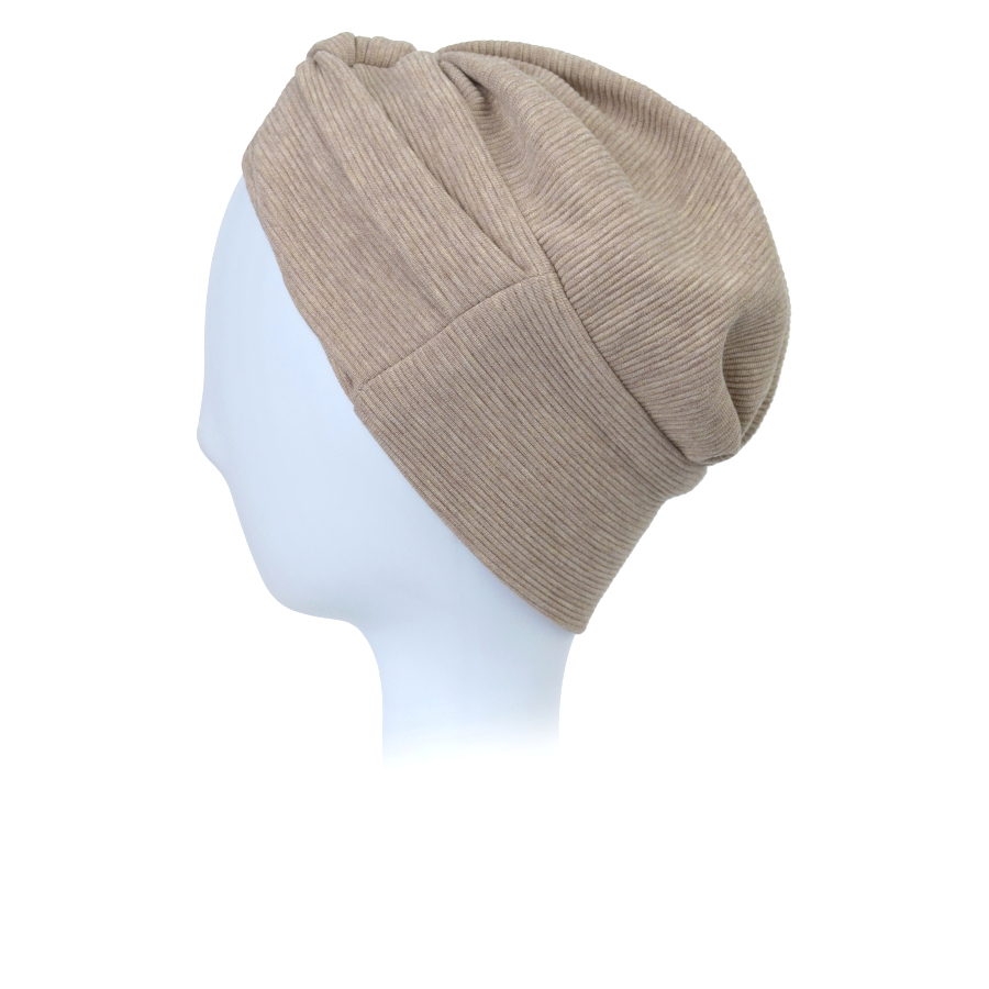Ciemnobeżowy bawełniany turban ELA K-153