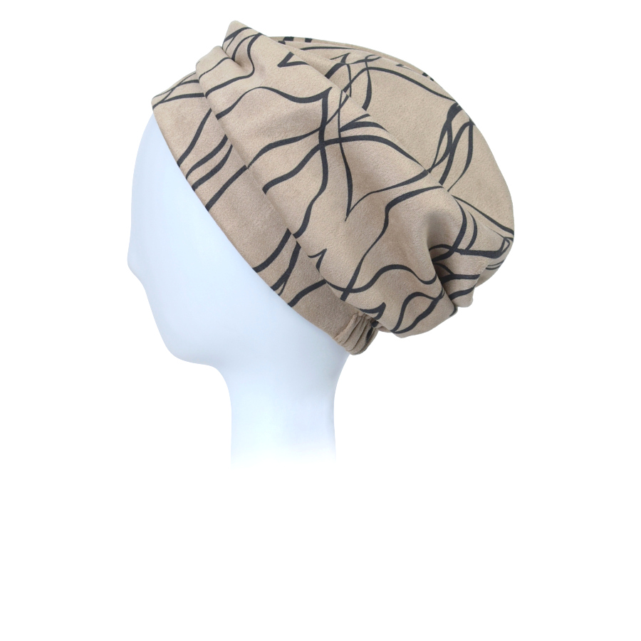 Ciepły beżowo czarny turban ELSA Q22814