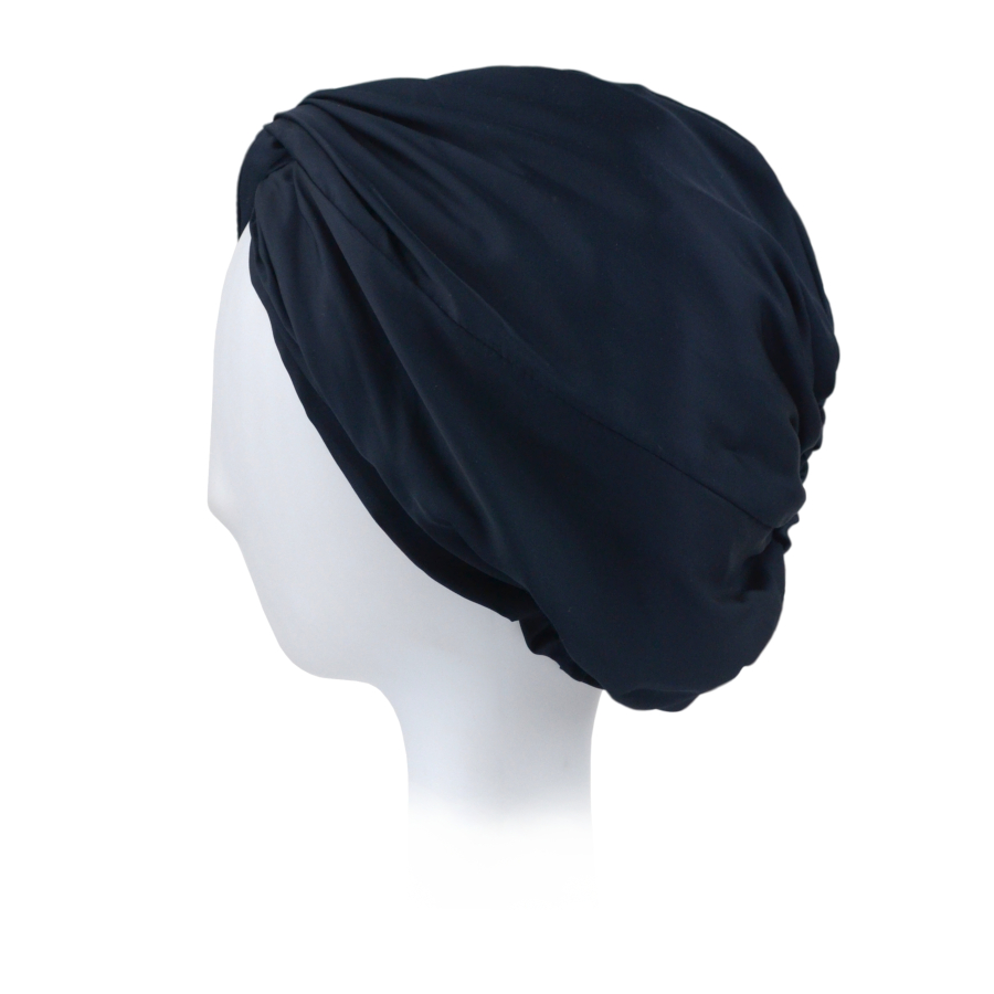 Turban z jedwabiem do spania granatowy LENA SS02
