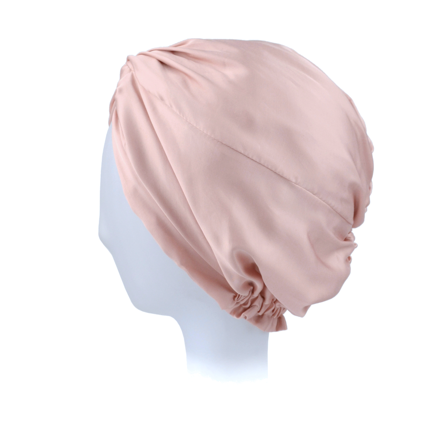 Turban do spania z jedwabiem pudrowy róż LENA SS3