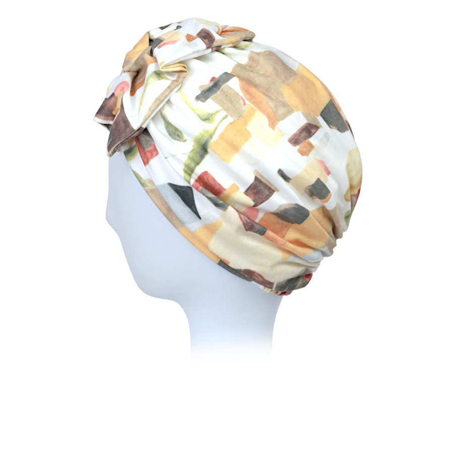 Kolorowy turban z materiałowym elementem dekoracyjnym z przodu RIMINI M152+B7