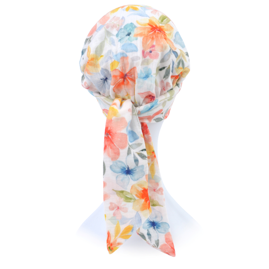 Bawełniany turban w kwiaty FELICJA NEW K-050