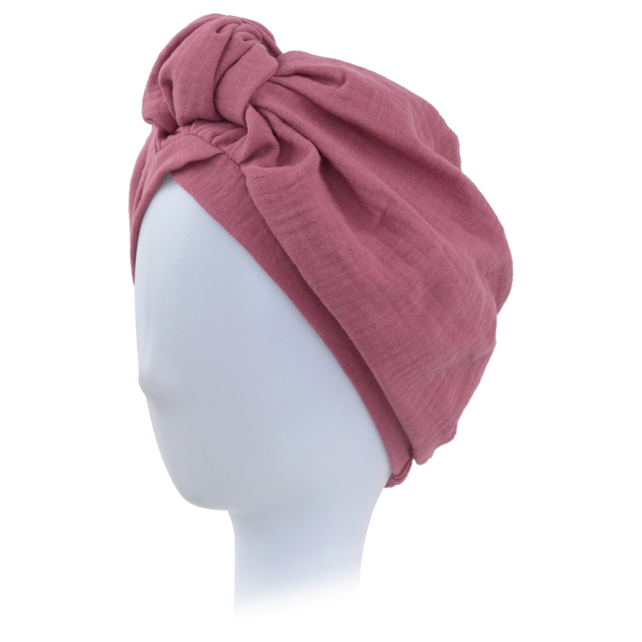 Turban z oryginalnym węzłem różowy VERBENA ME12+B61