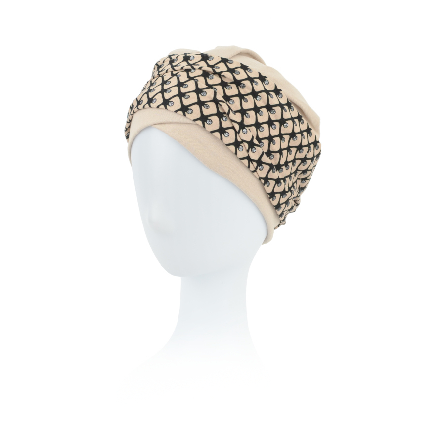 Klasyczny turban beżowy GLASGOW B9+DB1190