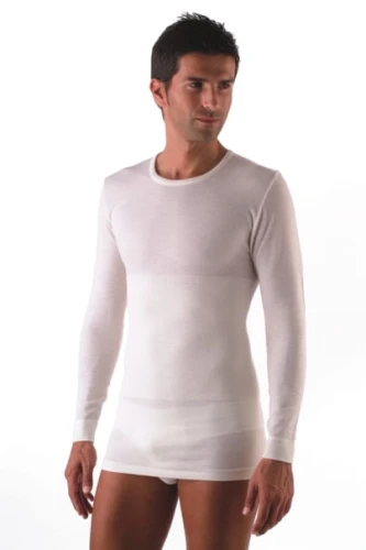 Rozgrzewający T-shirt męski z wełny merino z długim rękawem RelaxSan Ortopedica