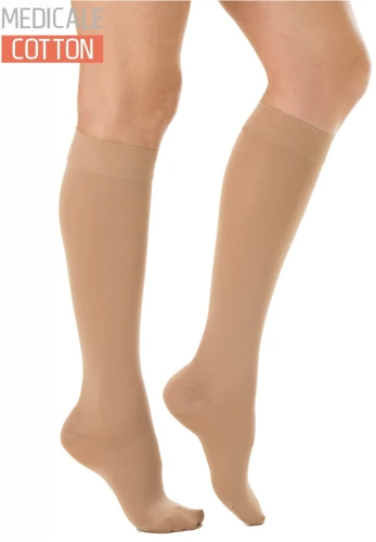 Medyczne podkolanówki uciskowe z bawełną 2 klasa ucisku 23-32 mmHg RelaxSan Medicale Cotton