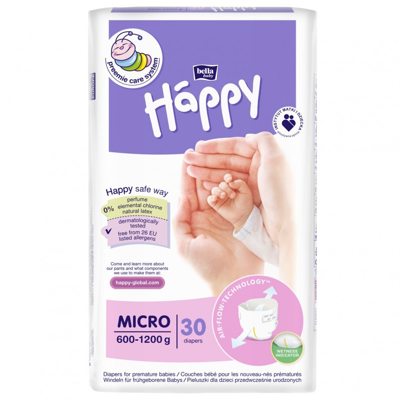 Pieluszki dla wcześniaków Bella Baby Happy Micro 600-1200 g