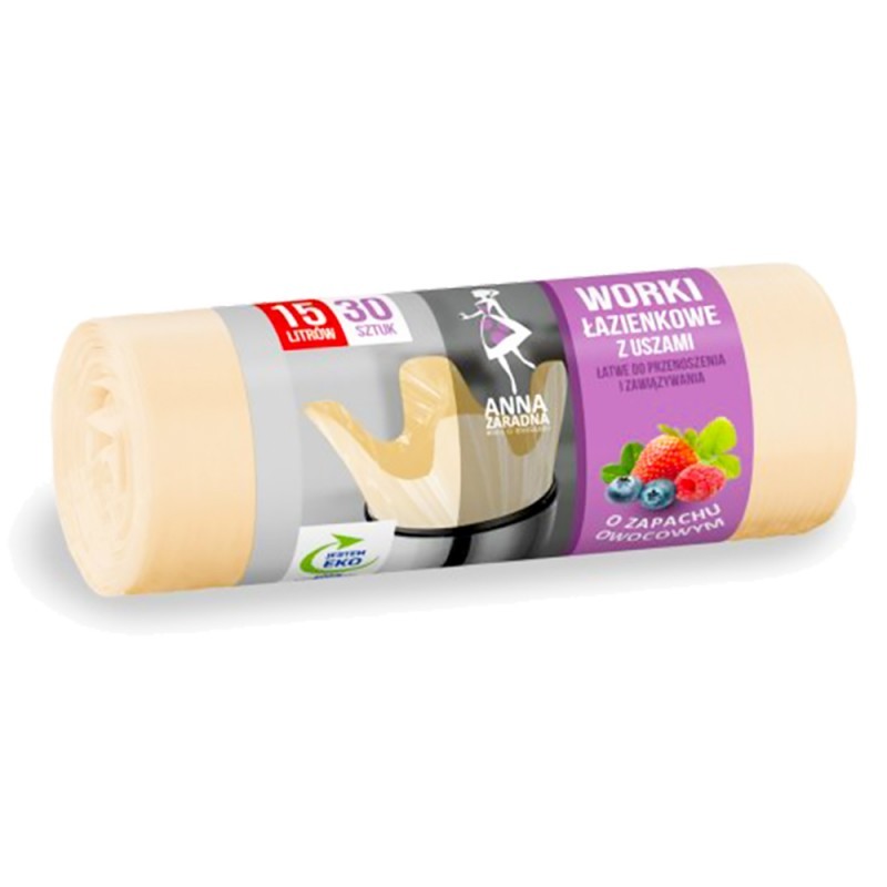 Pachnące worki na śmieci z uszami, owocowe Anna Zaradna 15 l 30 szt.