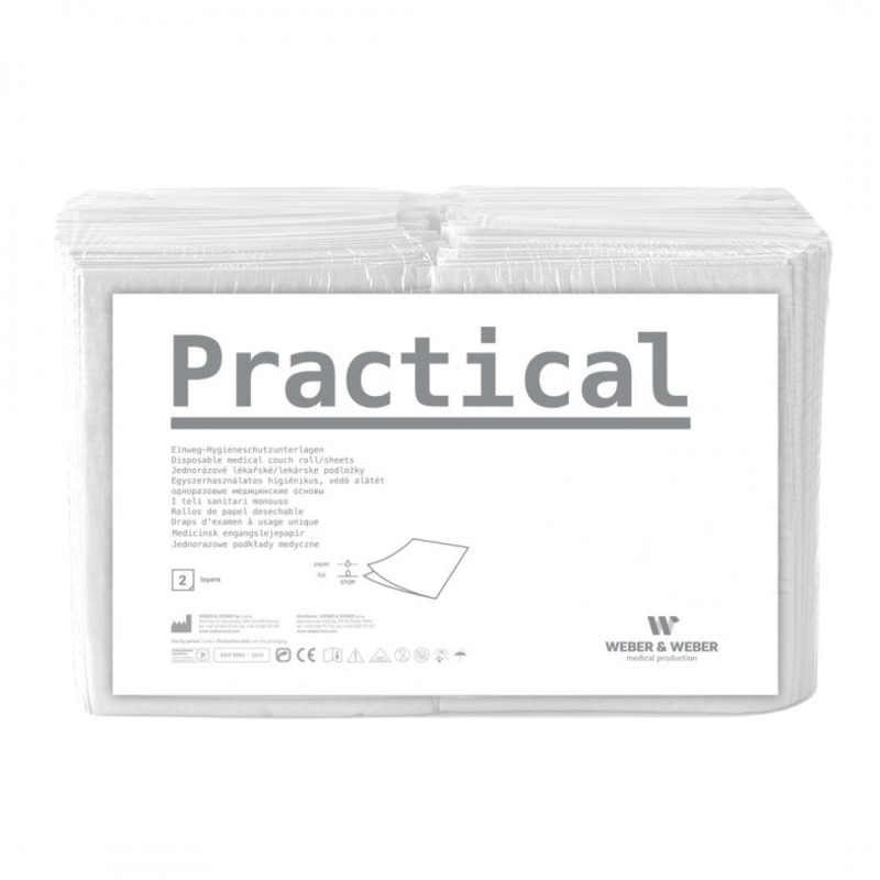 Prześcieradła medyczne bibułowo-foliowe Practical Weber&Weber składane 100 szt.