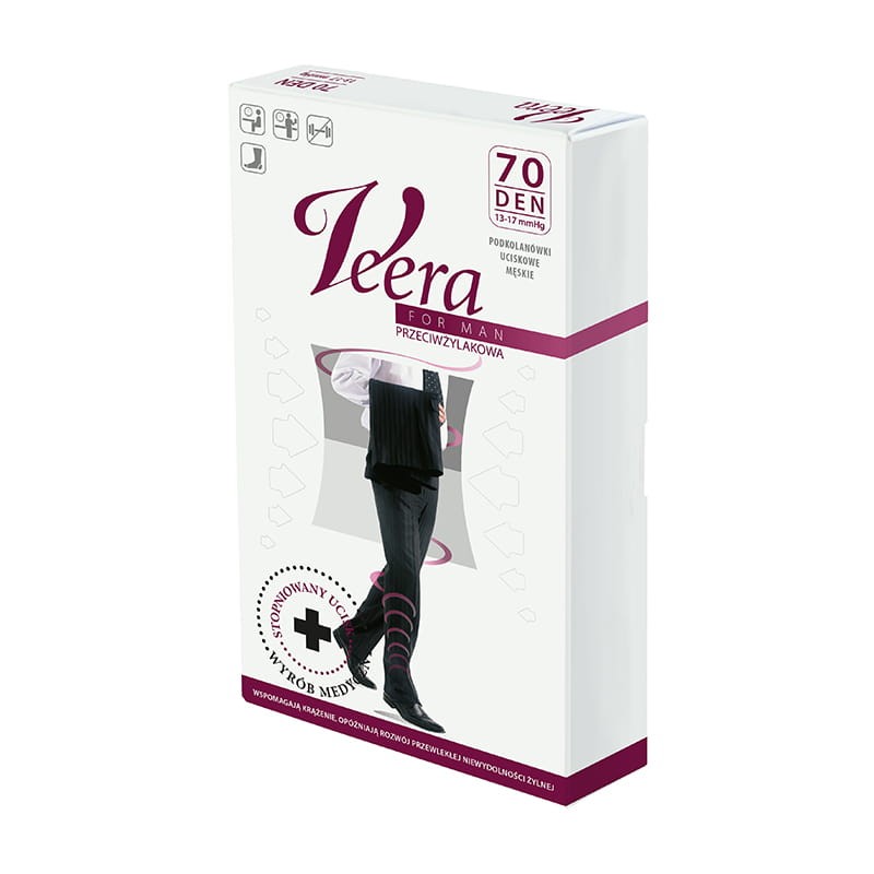 Męskie skarpety uciskowe Veera for man Skin life 70 DEN