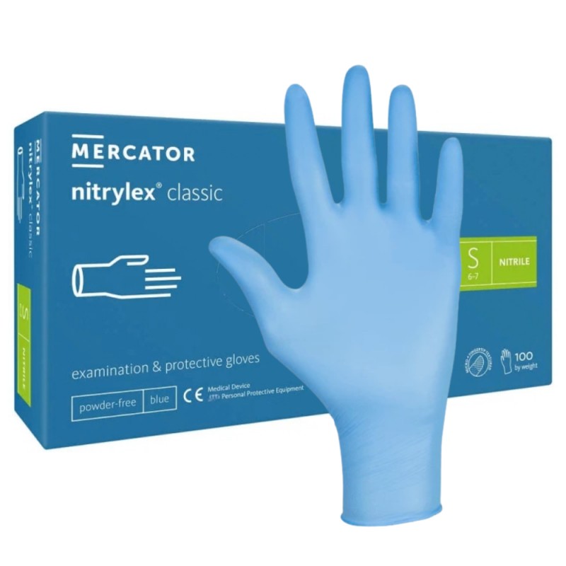 Rękawice nitrylowe niebieskie Nitrylex Classic Mercator