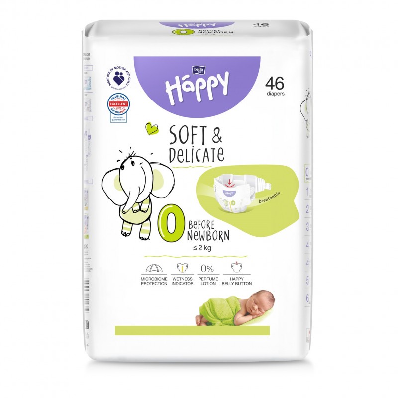 Pieluszki dla wcześniaków Bella Baby Happy 0 Before Newborn do 2 kg