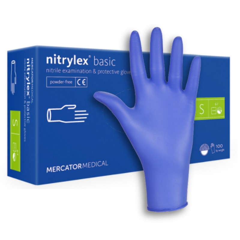 Rękawice nitrylowe ciemnoniebieskie Nitrylex Basic Mercator
