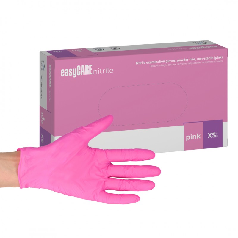Rękawice nitrylowe różowe Nitrile Pink easyCARE 100 szt.