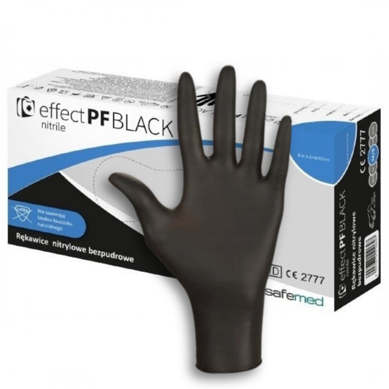 Rękawiczki nitrylowe czarne Effect PF Black SafeMed