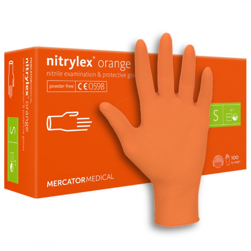 Rękawice nitrylowe pomarańczowe Nitrylex Orange Mercator