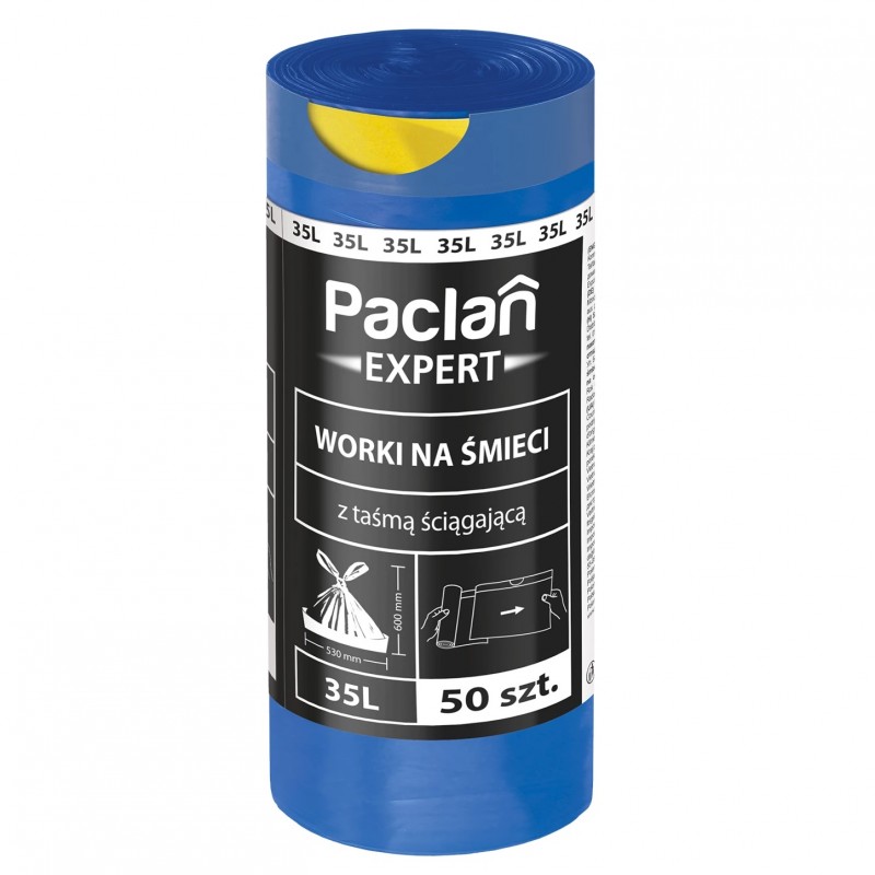 Mocne worki na śmieci z taśmą ściągającą Paclan EXPERT