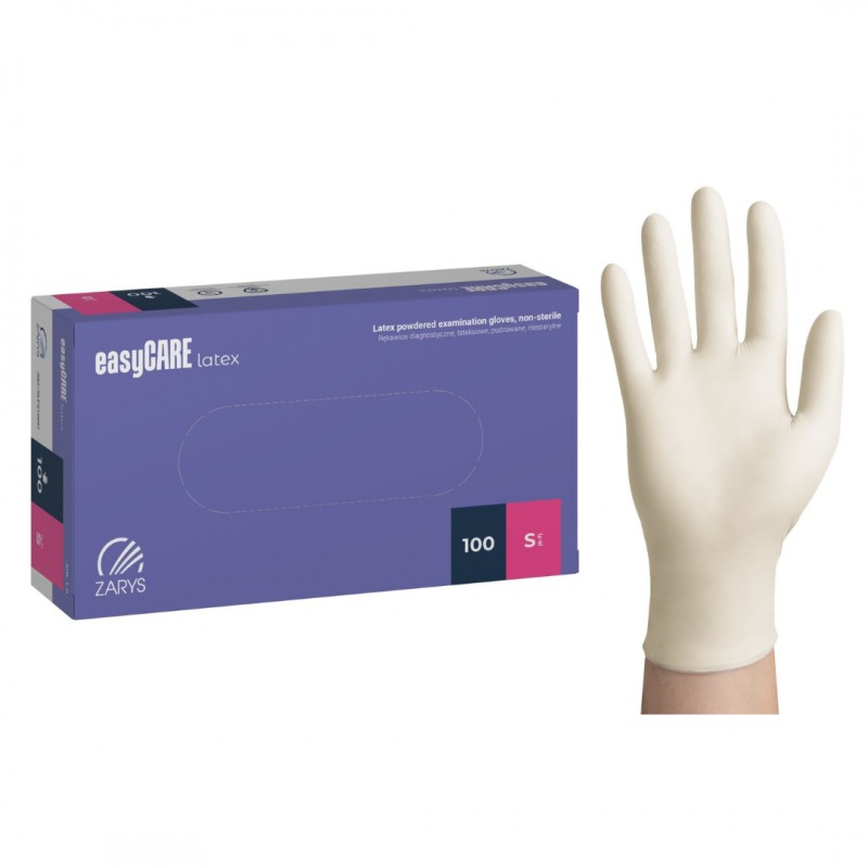 Rękawice lateksowe pudrowane easyCARE latex 100 szt.