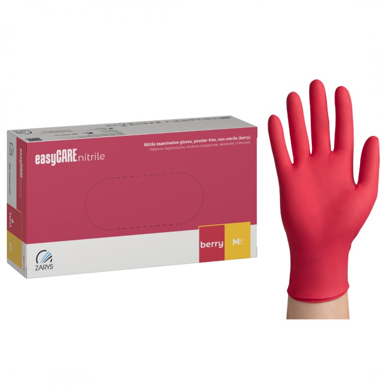 Rękawice nitrylowe malinowe Nitrile Berry easyCARE