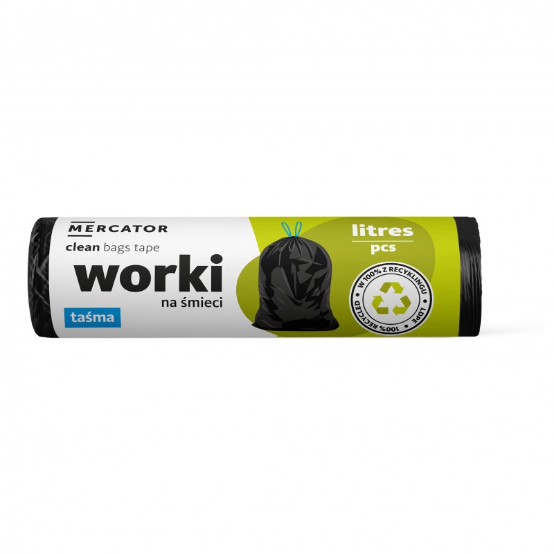 Worki na śmieci z taśmą ściągającą Clean Bags Tape Mercator