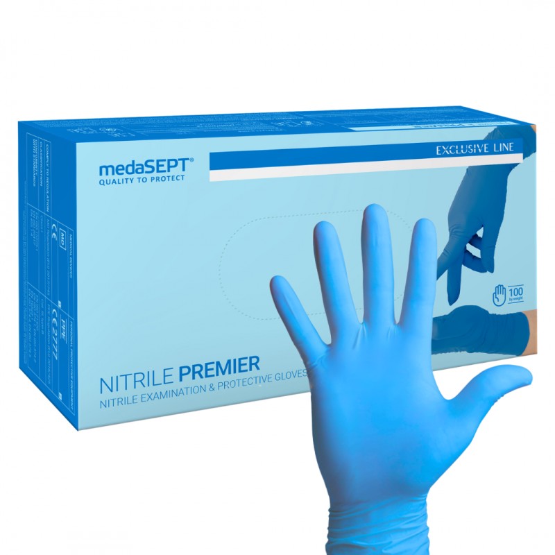 Rękawice nitrylowe niebieskie Nitrilex Premier medaSEPT 100 szt.