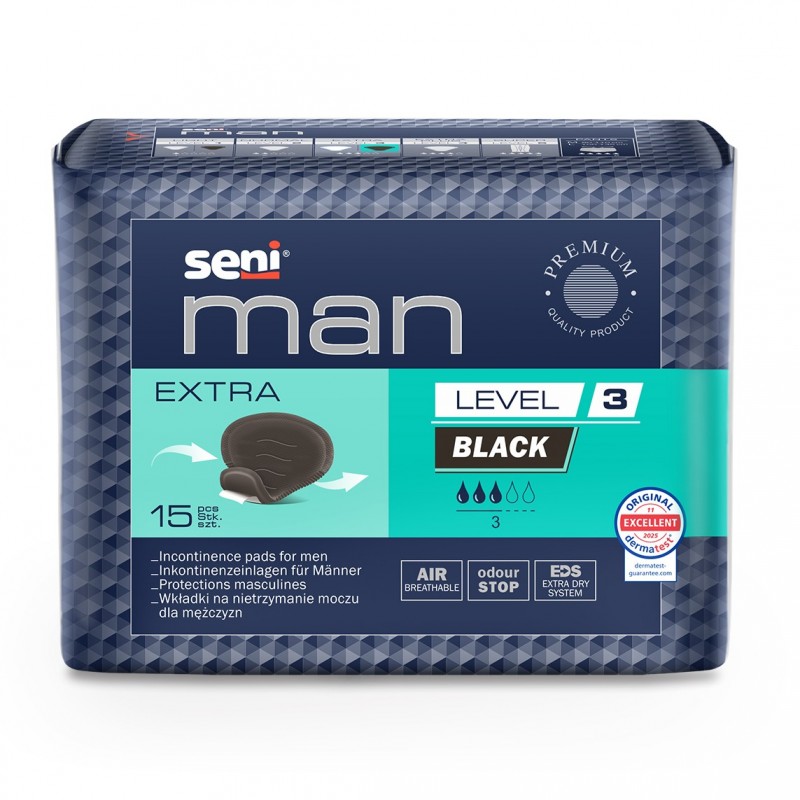 Wkładki urologiczne dla mężczyzn Seni Man Level 3 Extra Black
