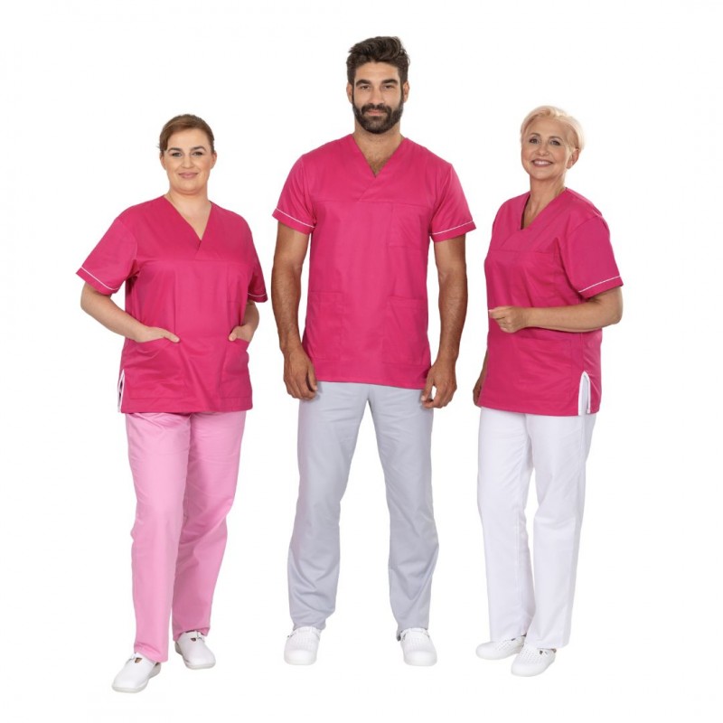 Bluza MEDIFIT model 36 unisex Matopat, fuksja z białymi lamówkami