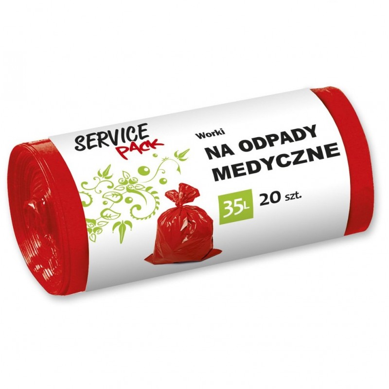 Czerwone worki na odpady medyczne Service Pack