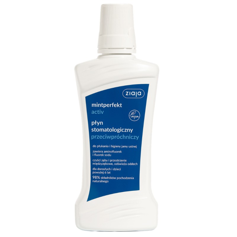 Płyn stomatologiczny przeciwpróchniczy Ziaja Mintperfect Active 500 ml
