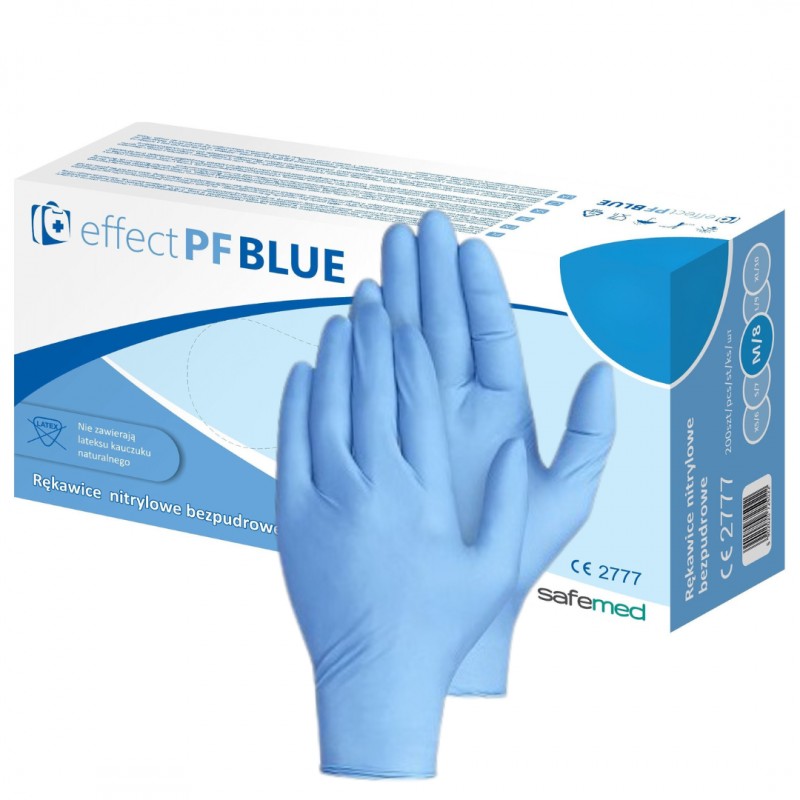 Rękawiczki jednorazowe nitrylowe niepudrowane Effect PF Safemed Blue 100 szt.