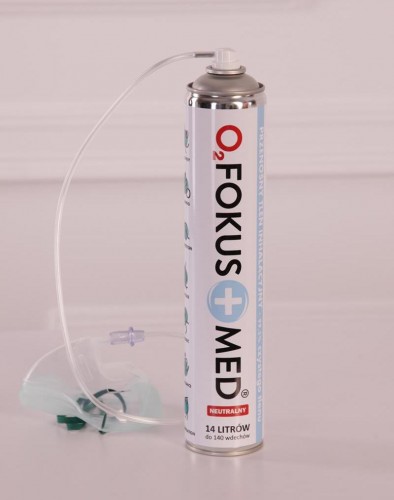Tlen inhalacyjny o stężeniu 99,5% + maska do podawania tlenu - pojemność 14L