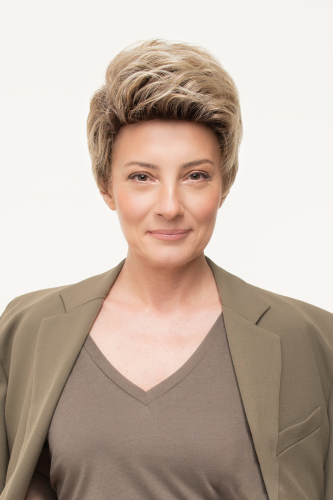 Peruka syntetyczna, kolor blond z odrostem, krótkie włosy - PAULA