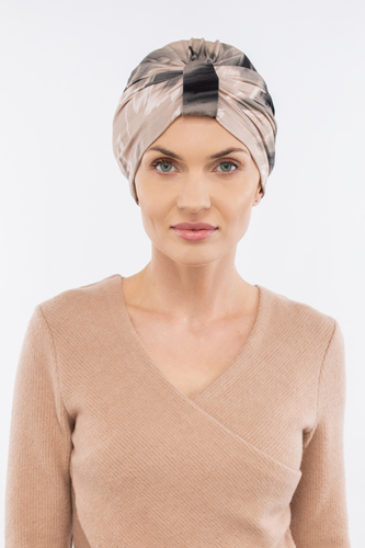 Turban damski na głowę, różnokolorowy, ozdobne wiązanie z przodu - Libra
