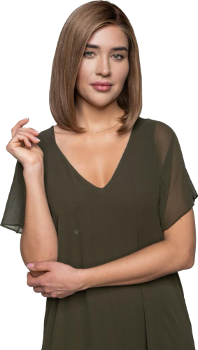 Peruka naturalna, kolor ciemny blond z odrostem, wkładka mono, Lace Front -Australia