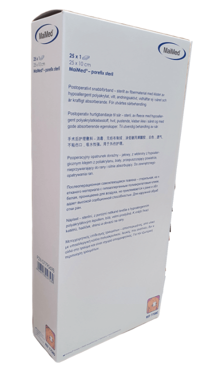 Porefix Jałowe plastry pooperacyjne 10x25 cm 25 sztuk Maimed
