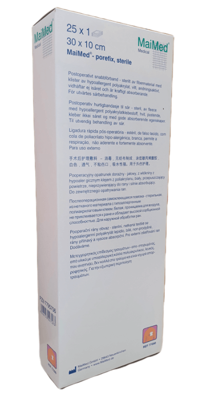 Porefix Jałowe plastry pooperacyjne 10x30 cm 25 sztuk Maimed