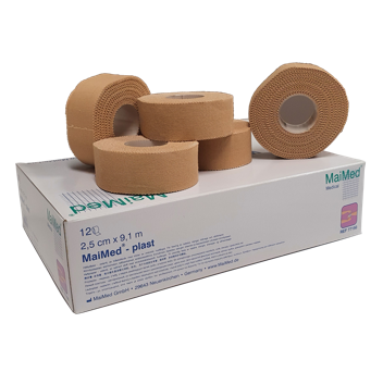 Przylepce tkaninowe tradycyjne 2,5 cm x 9,1 m Plast 12 sztuk Maimed