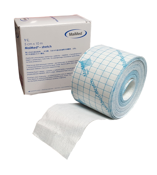 Przylepiec z włókniny hypoalergiczny mocujący do cięcia 5 cm x 10 m Stretch Maimed