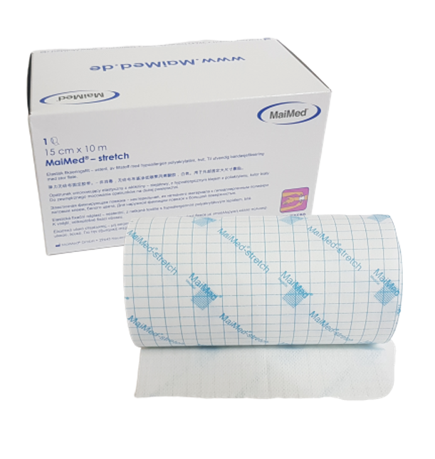 Przylepiec z włókniny hypoalergiczny mocujący do cięcia 15 cm x 10 m Stretch Maimed