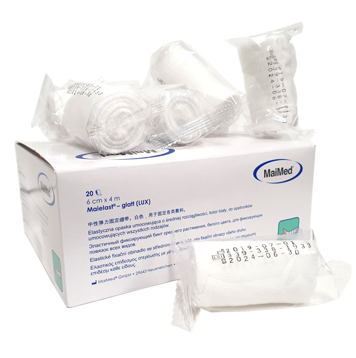 Elastyczne opaski mocujące 6 cm x 4 m bandaż 20 sztuk Glatt Lux Maimed