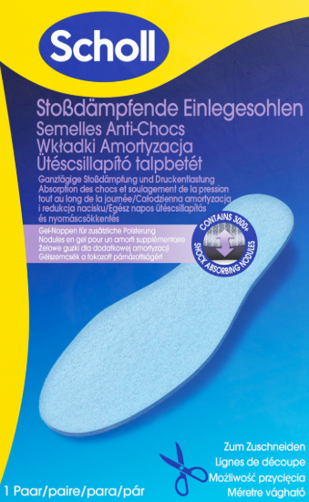 Scholl wkładki Amortyzacja do przycięcia 36-46 1 para